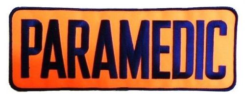 Paramedic Navy Orange 4 x 11 Jacket Back Emblem Patch Sew On Embroidered New