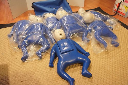 NEW! Lot of 8 CPR Prompt Infant Training Manikin Manikins Carrying Case Masks