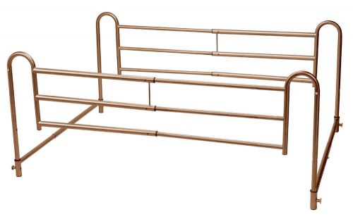 Drive Medical Home Bed Style Adjustable Length Bed Rails, Brown Vein