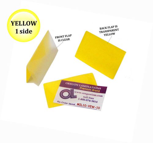 Qty 1000 yellow/clear military card laminating pouches 2-5/8 x 3-7/8 lam-it-all for sale
