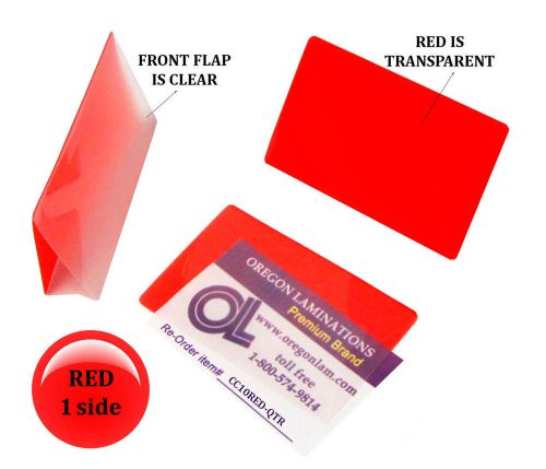 Red/clear credit cards laminating pouches 2-1/8 x 3-3/8 lamination colors qty 25 for sale