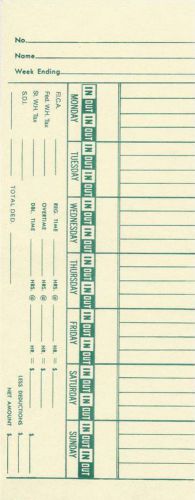 Time card acroprint 125 bi-weekly double sided timecard j7r-2 box of 1000 for sale
