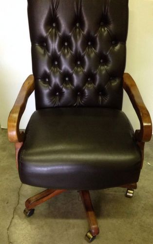 Ashley Executive Traditional Swivel Chair Office Mahogany Adjustable Height