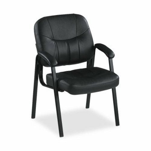 Lorell Guest Chair, 26&#034;x28&#034;x35-1/2&#034;, Black Leather (LLR60122)