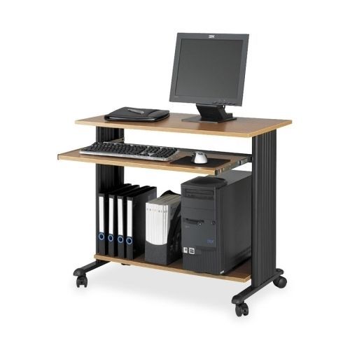 Safco 1921mo fixed height workstation 35-1/2inx22inx30-1/2in medium oak for sale