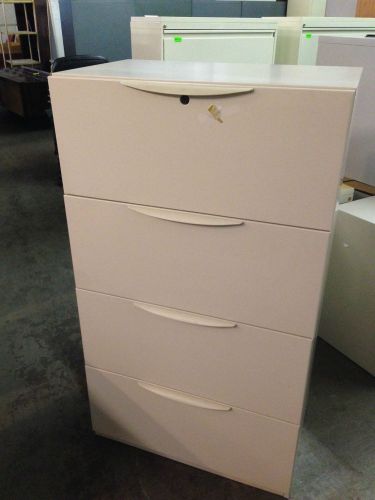 4 DRAWER LATERAL SIZE FILE CABINET by HAWORTH OFFICE FURNITURE w/LOCK&amp;KEY 30&#034;W