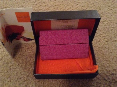 GIORGIO FEDON ITALY LEATHER BUSINESSES CREDIT CARD CASE  PINK NEW BOX