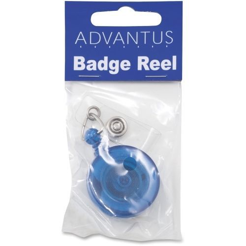 Advantus Translucent Retractable ID Card Reels - 12/Pk - Blue,Clear