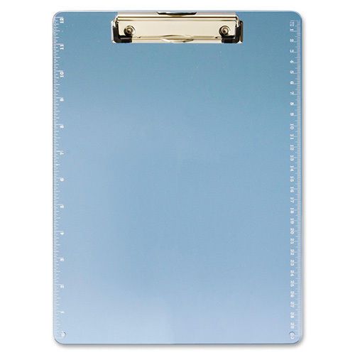 Officemate Acrylic Clipboard w/Ruler Blue. Sold as Each