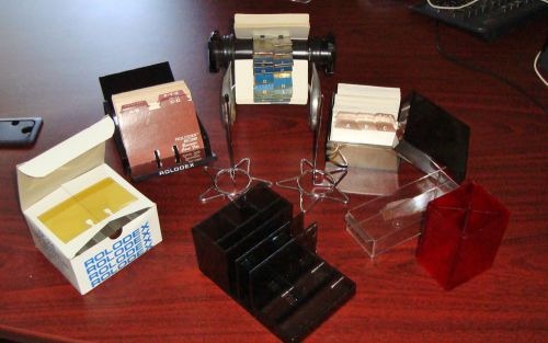 Set of Two Vintage Rolodex Files and Assorted Desk Accessories