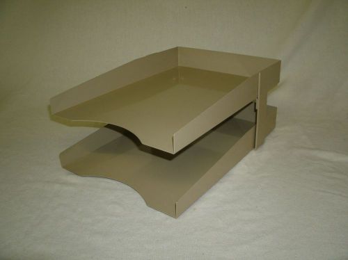 Vintage Heavy Duty Metal Desktop 2-tier Letter File Paper Trays Desk Organizer