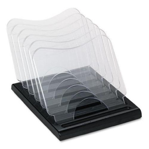 NEW Deflecto 39090104B deflect-o Document Browser, Clear Dividers/Black Base