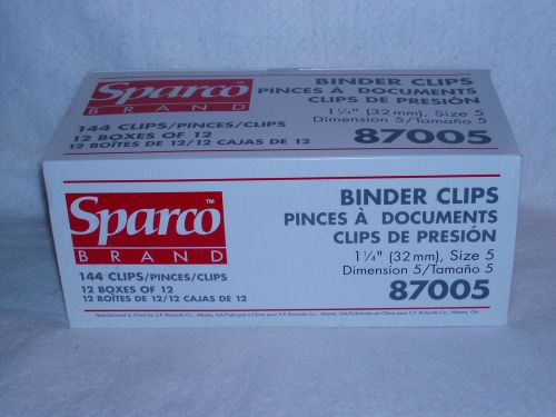 Sparco 1 1/4&#034; Binder Clips 144 Count 87005