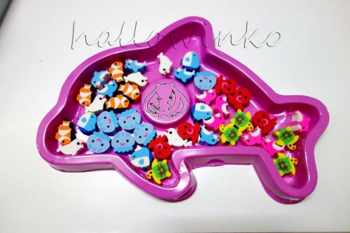 Ocean Series Adorable Kawaii Little Erasers set of 40