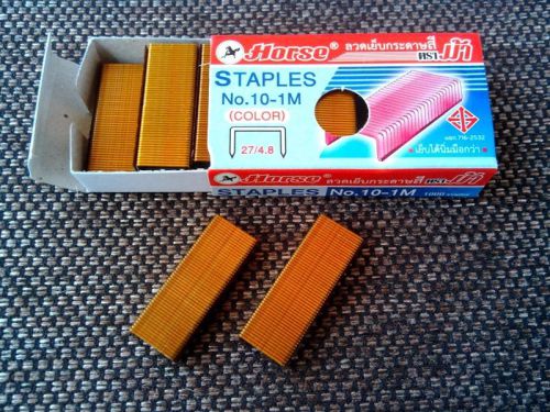 ORANGE COLOR FANCY MAX STAPLES NO.10-1M MINI 1000 STAPLES FOR OFFICE