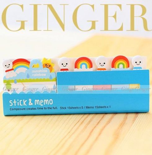 Rainbow Sunshine 90 Pages Sticker Post It Bookmark Memo Point Flags Sticky Notes