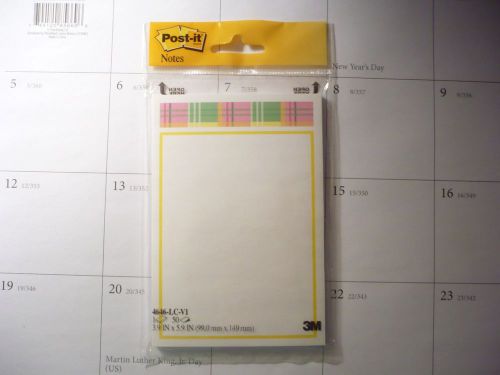 NEW w/ Tag 50 Post-it Yellow Green Pink Boxes Notes (2009) 3.9&#034; by 5.9&#034;