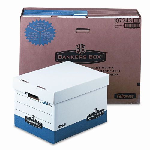 Bankers Box® R-Kive Max Box, Letter/Lgl, Paper, 12 x 15 x 10, White/Blue, 12/Ctn