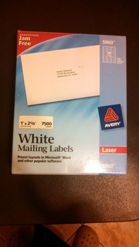 Avery Dennison 5960 Laser Labels Mailing 1x2-5/8, 300 labels
