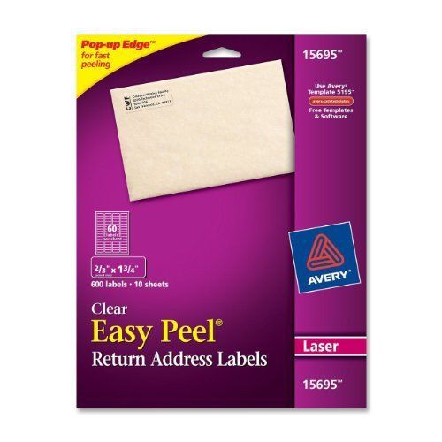 Avery Easy Peel Return Address Label - 0.67&#034; Width X 1.75&#034; Length - (ave15695)