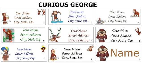 *CUTE * Curious George Return Address Labels &amp; Name Stickers