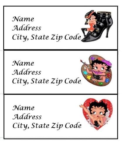 30 Personalized Return Address Betty Boop Labels (bs2) Buy 3 get 1 free