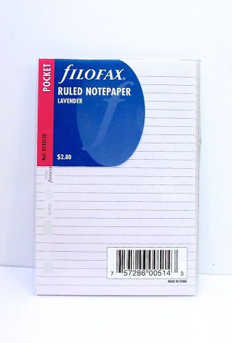 Filofax Ruled Notepaper in LAVENDER Color for POCKET Mini Size Organiser