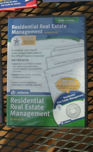 Adams Residential Real Estate Management forms on cd NEW