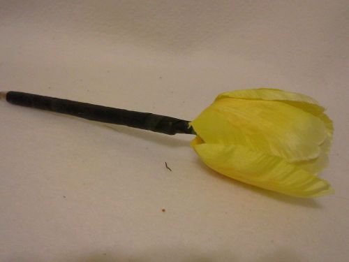 Flower Pen--Yellow Tulip---Handcrafted--NEW--black ink