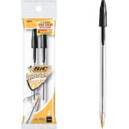 BIC Cristal Medium Pen 2 Pack Black