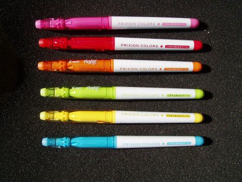 6 Colors Pilot Frixion Felt Tip Pen(LightBlue Yellow LightGreen Orange Red Pink)
