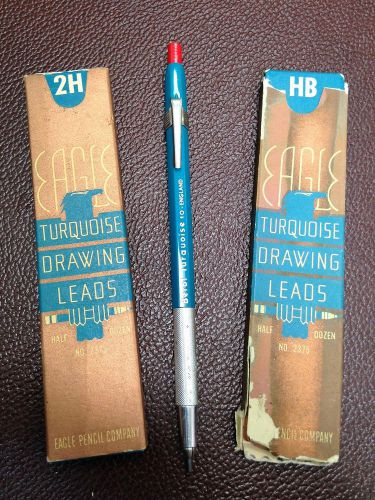 Lot of 2 Vintage EAGLE Turquoise Drawing Leads 2H HB Original Box - See pics