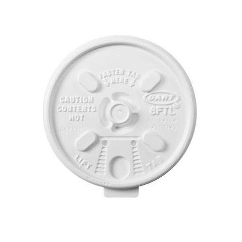 DART® Lift Lock Plastic Hot Cup Lids in White Fits 6-10 oz Cups
