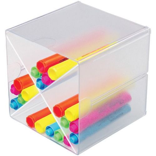 Deflecto 350201 Cube with X Dividers Clear