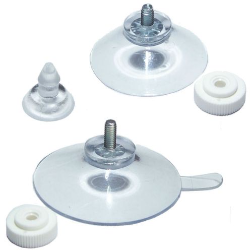 Pkt of 4 threaded screw suction cups 40 or 52 mm or 14 mm long neck or 1of each for sale
