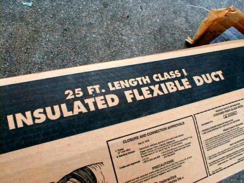 18ft fiberglass insulated flexible 6&#034; diameter duct class 1 mylar black jacket for sale