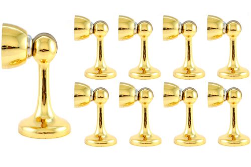 Lot of 9 ~ mx2 - brass finish magnetic door stops ~ commercial grade quality for sale