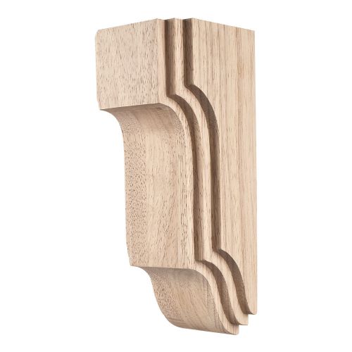 Arts &amp; Crafts Stacked Corbel.  4&#034; x 4&#034; x 10&#034;.   Rubberwood.