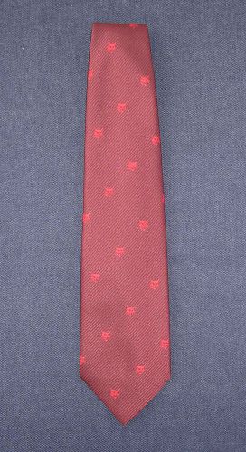 BOBCAT construction, nice tie, genuine accessory, pre-owned, thin red stripes.