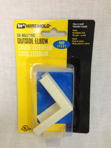 WHOLESALE LOT (12) WIREMOLD NM8 IVORY CABLEMATE ON WALL PVC OUTSIDE ELBOW!