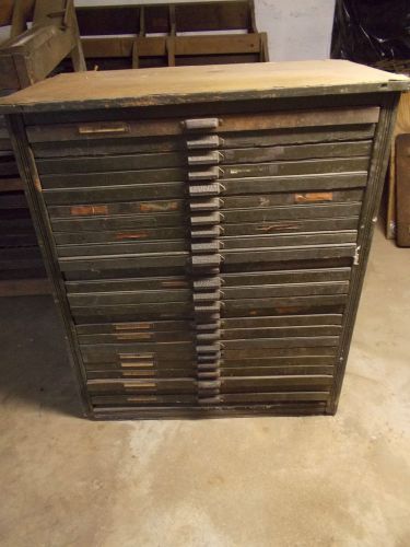 Antique Hamilton Printer&#039;s Type Cabinet with 24 Drawers