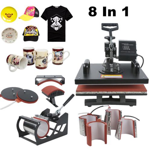 8in1 digital heat press machine transfer sublimation t-shirt mug hat cap 15x12&#034; for sale