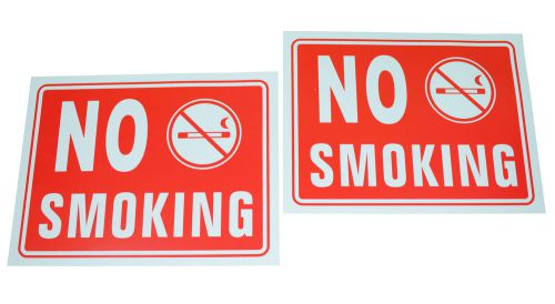 No Non Smoking Signs Home Office Restaurant Business Lot of 2 Plastic 9&#034; x 12&#034;