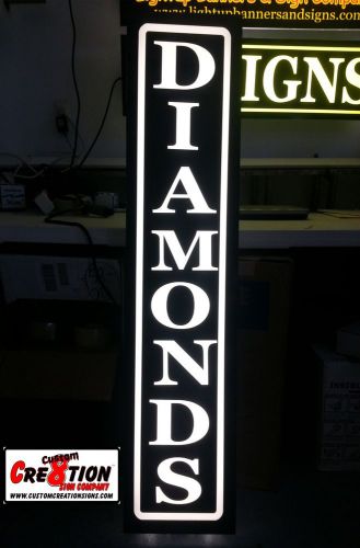 LED Light Box sign - DIAMONDS - neon/banner Altern. - 46&#034;x12&#034;  window sign