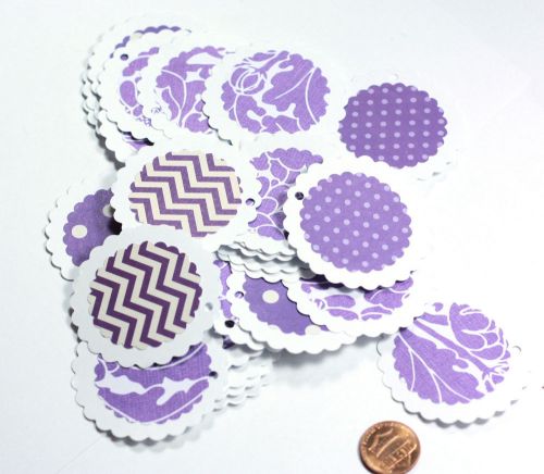 50 Handmade Gift Tags in Assorted Purple - 2 inch retail tags wedding favors