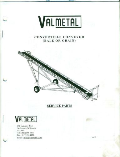 VALMETAL Convertible Conveyor (Bale or Grain) SERVICE PARTS (AN-62)