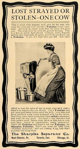 1906 Ad Sharples Cream Tubular Separator Diary Maid PA - ORIGINAL CL8