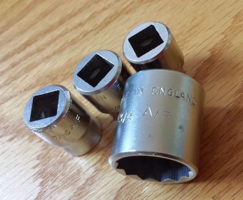 4-Piece Sockets (5/16, 7/16, 3/8, &amp; 3/4) 12 Point 3/8&#034; Drive Made in England