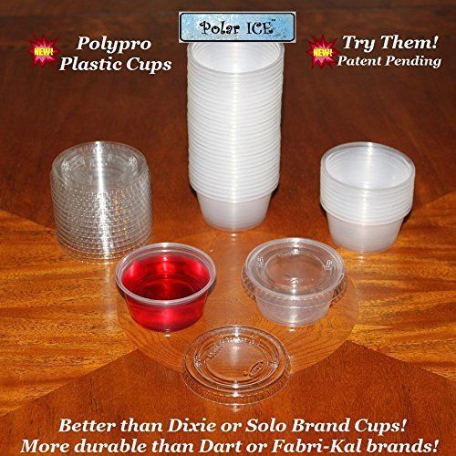 Polar Ice Jello Durable Plastic Shot Glasses  2-Ounce  Translucent