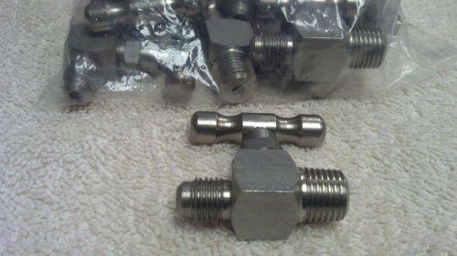 NEEDLE VALVE, STAINLESS STEEL, PRECISION CONTROL, 1/4&#034; NPT MALE  X 1/4&#034; M. FLARE